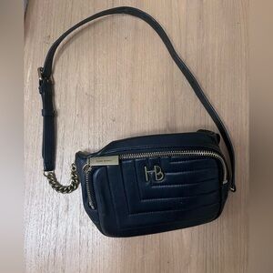 henri bendel black quilted crossbody bag with gold hardware
